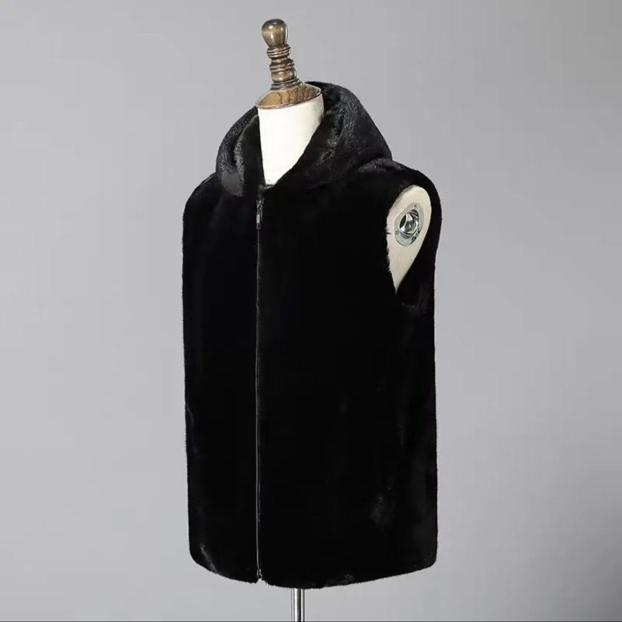 貂皮外套男真貂整貂休闲连帽立领马甲宝嘉美外套貂皮大衣马甲冬季