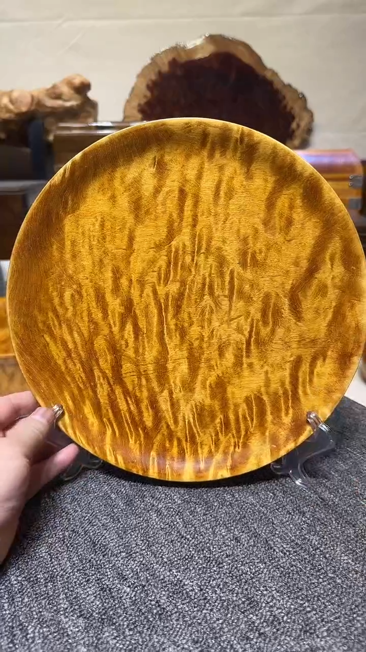 金丝楠木老料满水波圆盘26.6/2.8