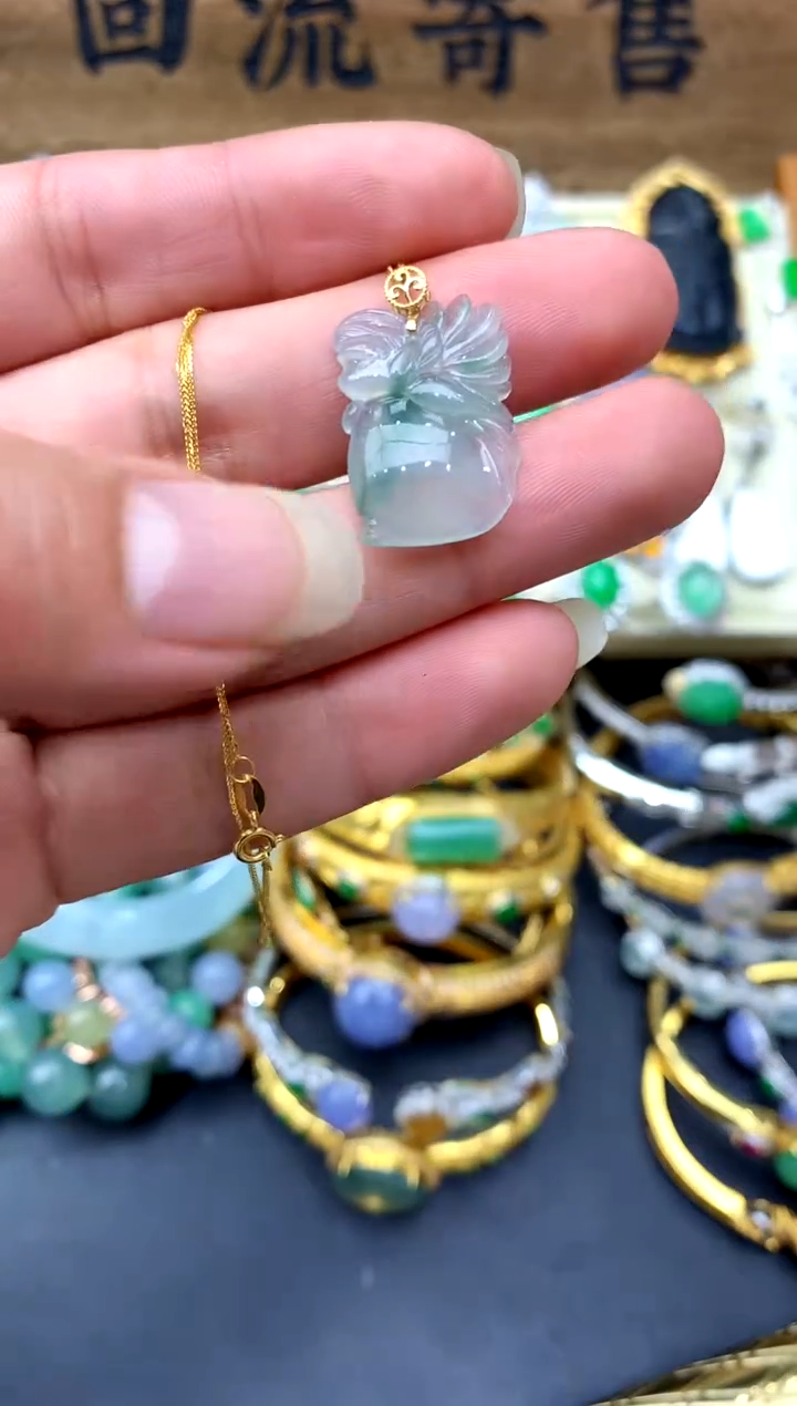 【闪购商品】翡翠颈饰18K金镶嵌215-中国好珍宝