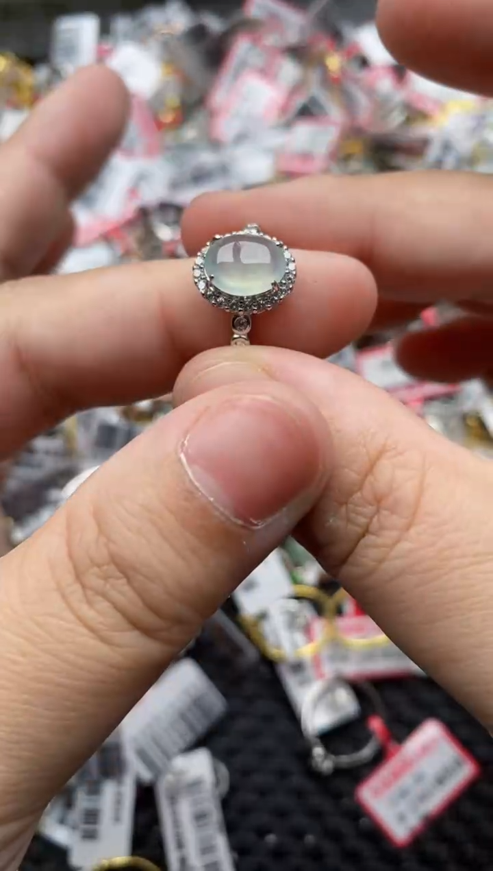 【闪购商品】翡翠戒指银S925镶嵌777777-2