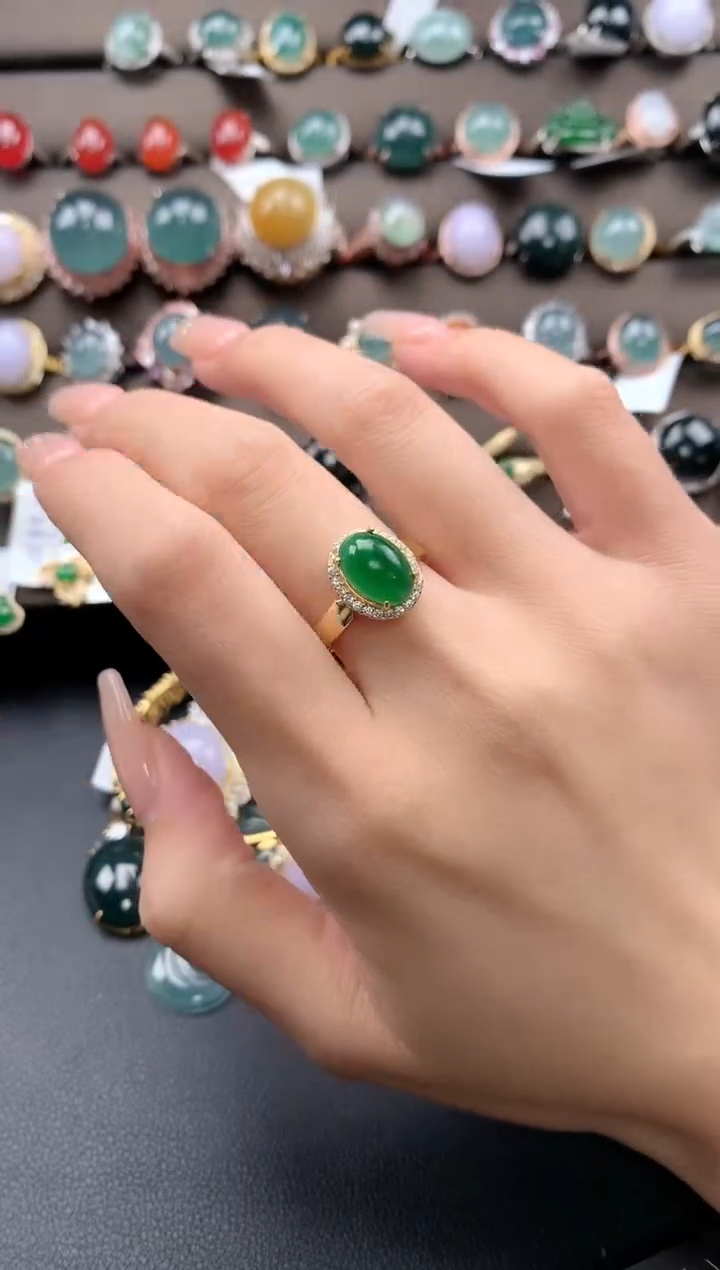 【闪购商品】翡翠戒指银S925镶嵌4324324