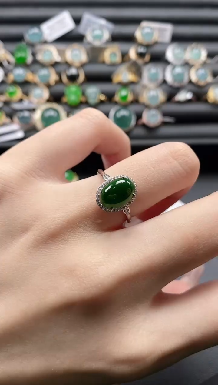 【闪购商品】翡翠戒指银S925镶嵌1111
