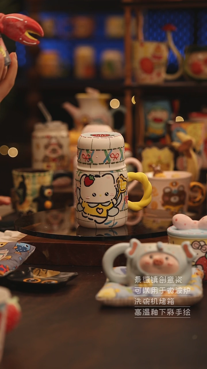 陶瓷景德镇可爱陶瓷釉下彩绘设计师款