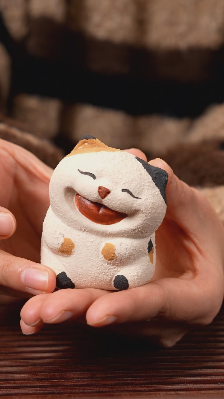 【闪购商品】紫砂茶宠三花小猫