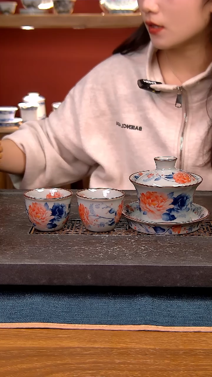 简装家用款3件套 老陶泥开片纹陶瓷茶具