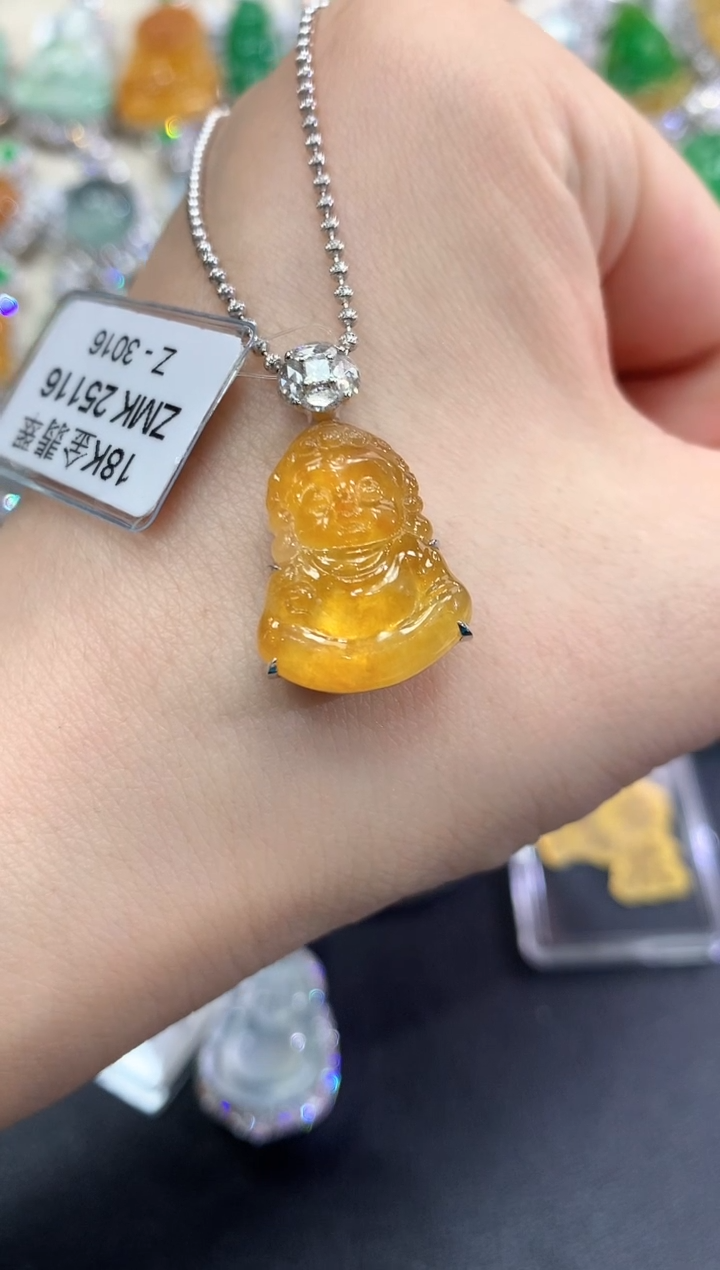 【闪购商品】翡翠颈饰18K金镶嵌D31   