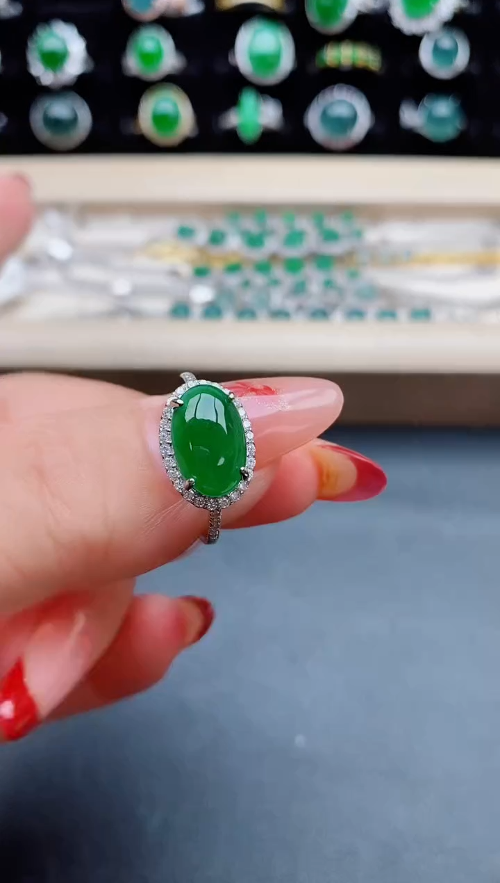 【闪购商品】翡翠戒指银S925镶嵌321321