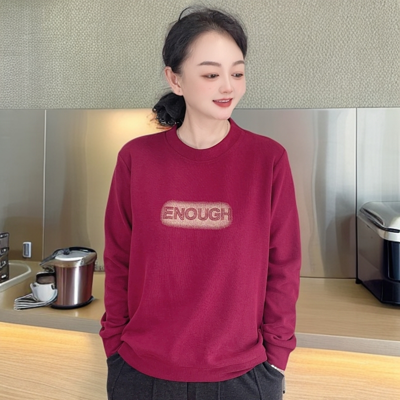 打底衫秋季新款印花套头韩版时尚洋气休闲百搭长袖圆领女装上衣