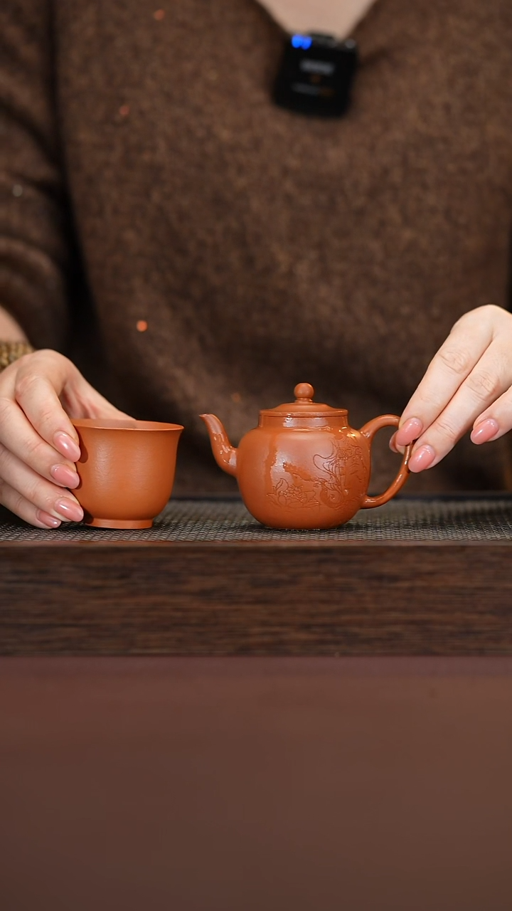 茶壶紫砂生砂朱泥 