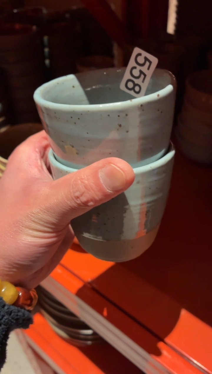 瓷片@*莹558蓝麻点水杯2个