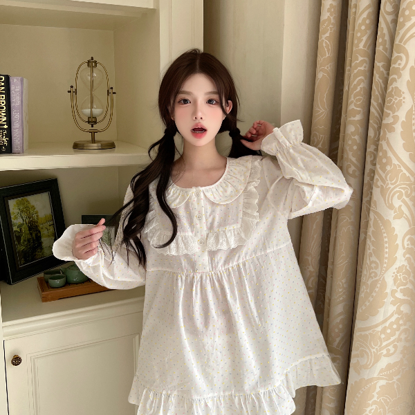 【奶油泡芙】休闲女轻奢青年成人睡衣粉色宽松家居服春秋甜美P0071