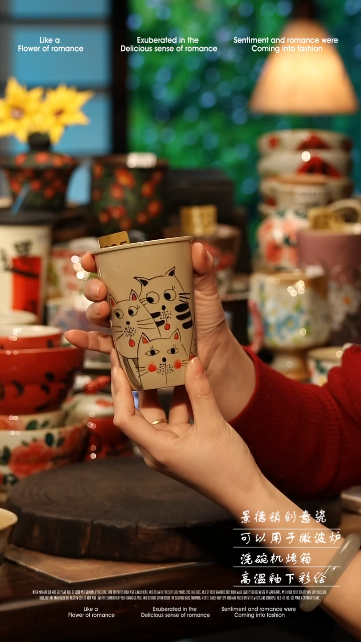 陶瓷景德镇高温釉下彩手工手绘款式