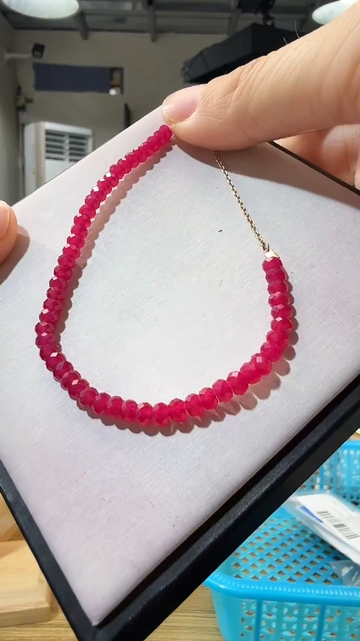 未镶嵌手链红宝石优0395 约4mm