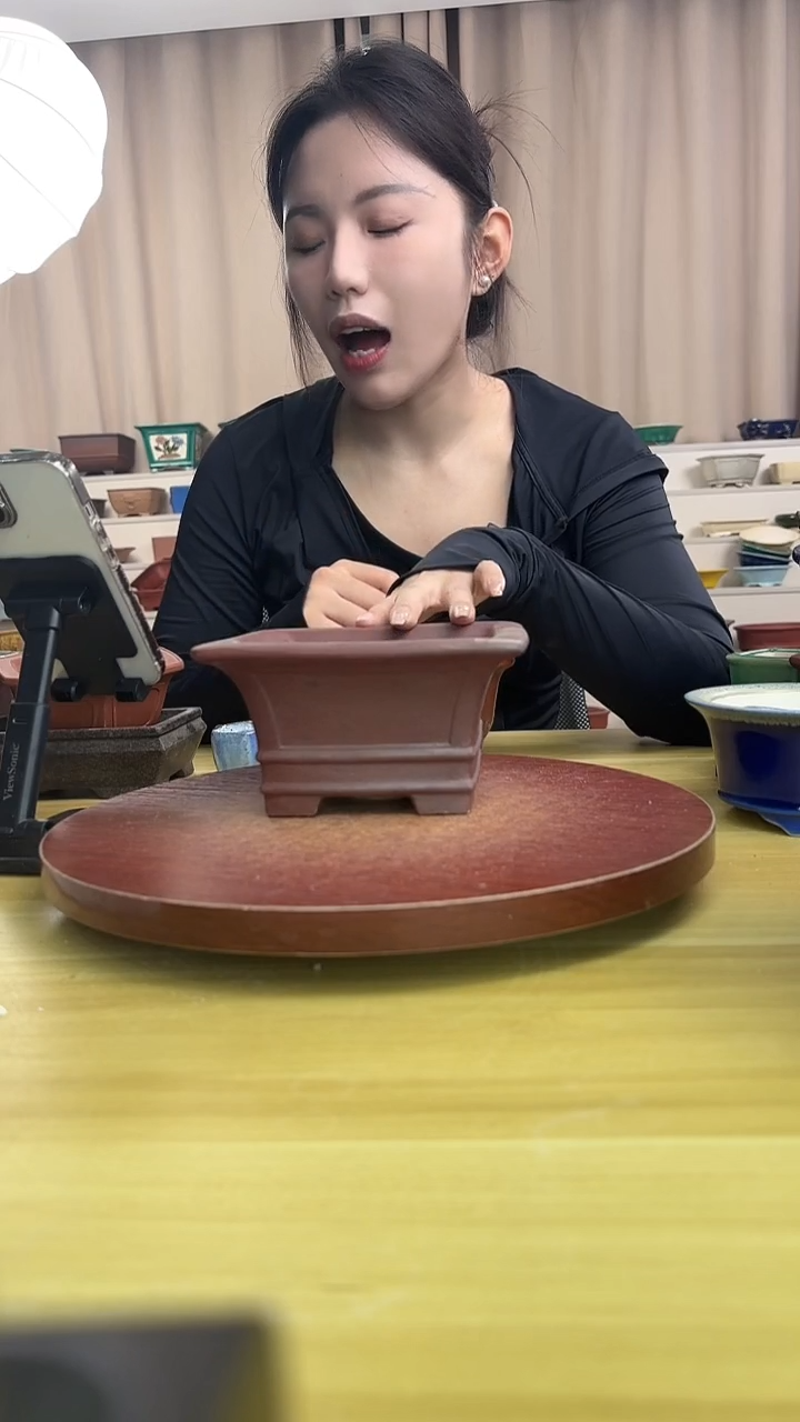 紫砂花盆浅草紫砂花盆微瑕