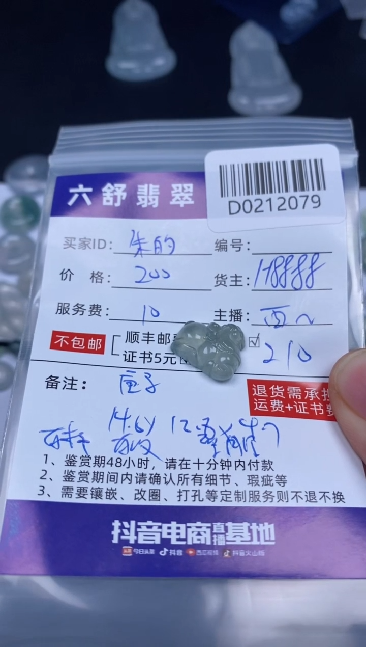 【闪购商品】翡翠吊坠(不含链)未镶嵌D0212079