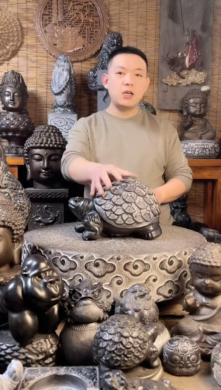 【闪购商品】30金钱龟天然青石雕刻