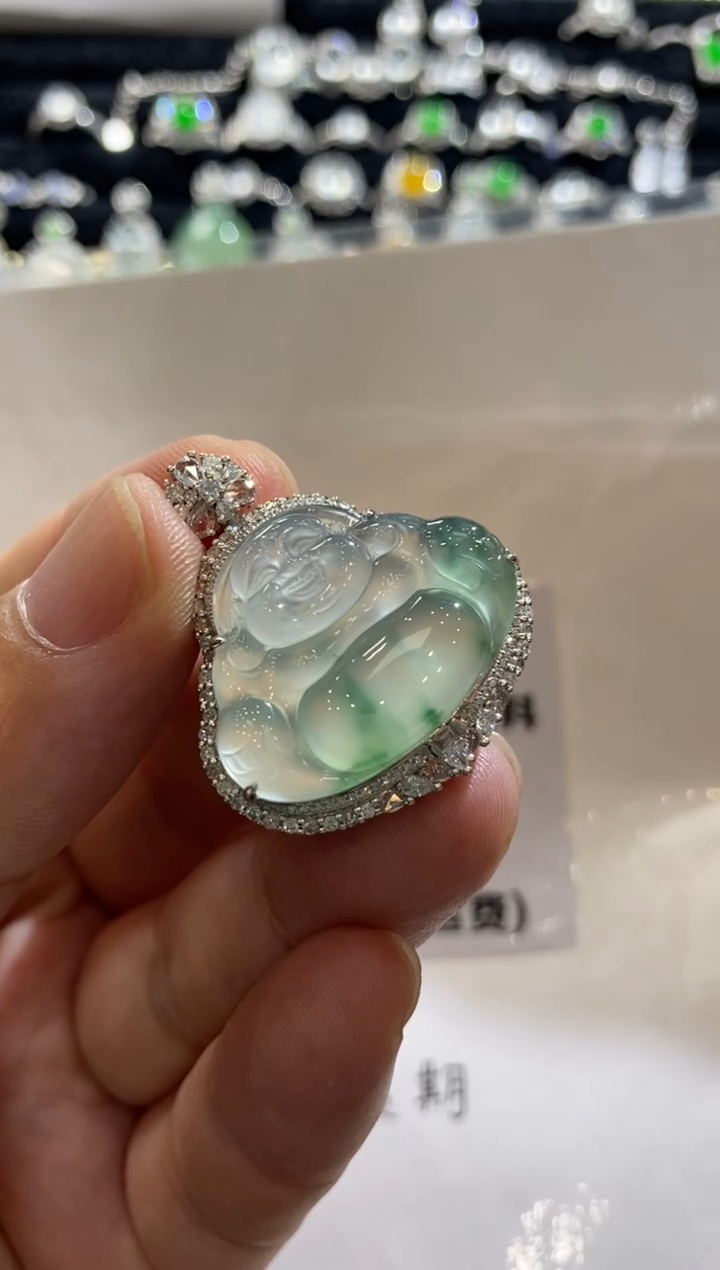 【闪购商品】翡翠颈饰18K金镶嵌收到货48小时鉴赏期 两单合一