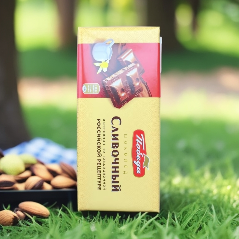 [五块]俄罗斯原装进口胜利 奶油口味牛奶巧克力80g/块  到26年5月