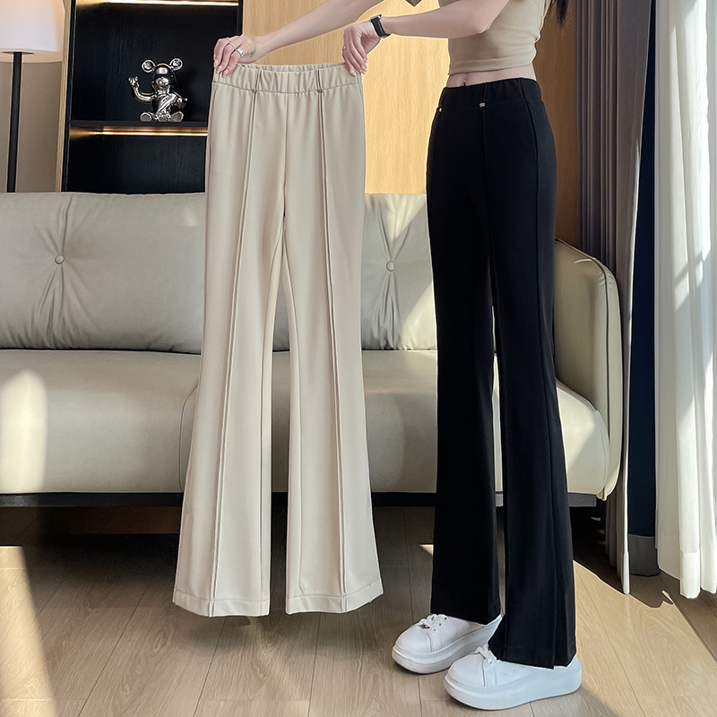 法式复古阔腿裤女秋冬加厚慵懒风垂感软糯休闲直筒裤