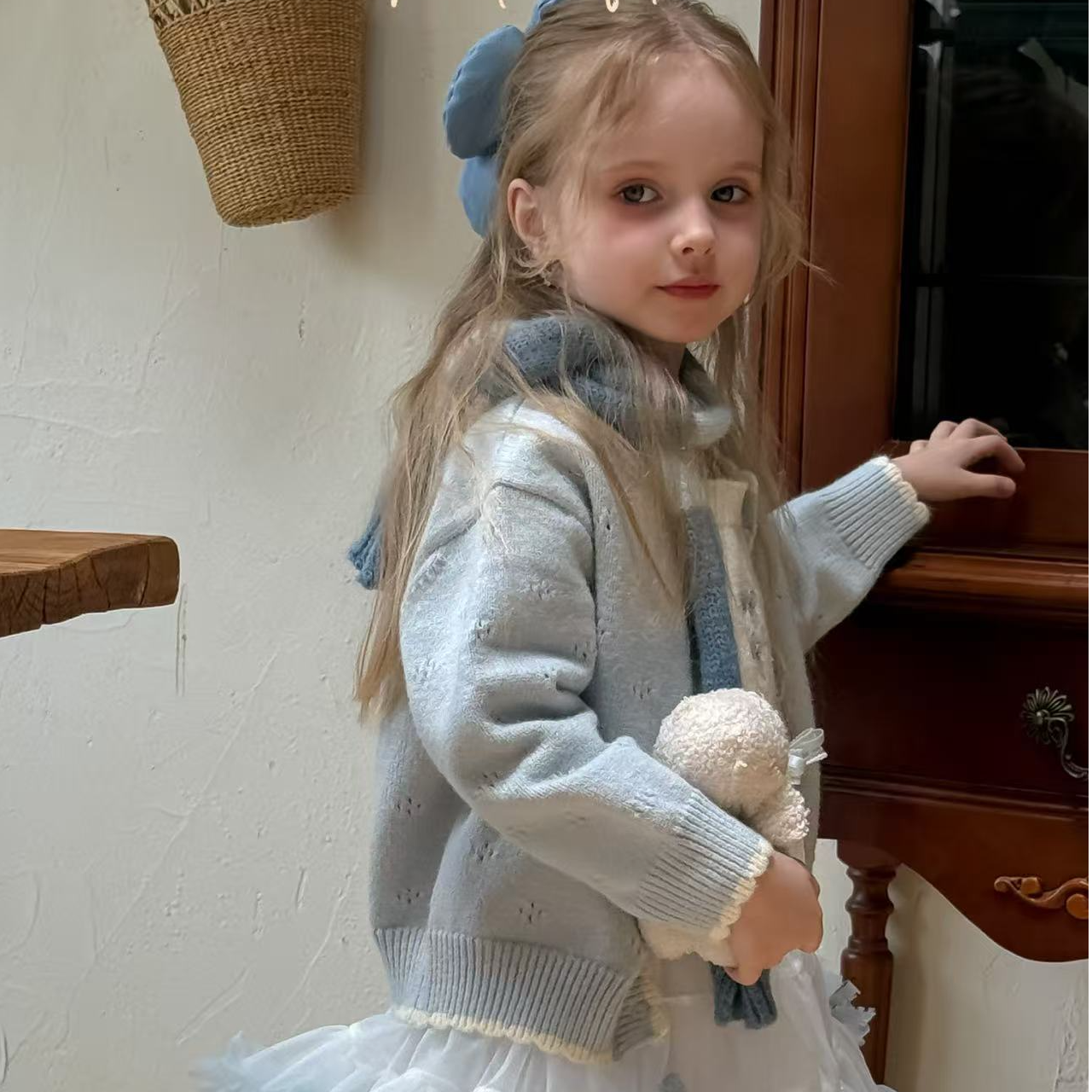 法洛莉•25秋~花朵毛衣套装53491蓝色20--13