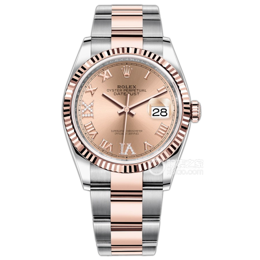 99新 Rolex/劳力士 126231/36表径/粉盘罗马刻度/单表女士腕表