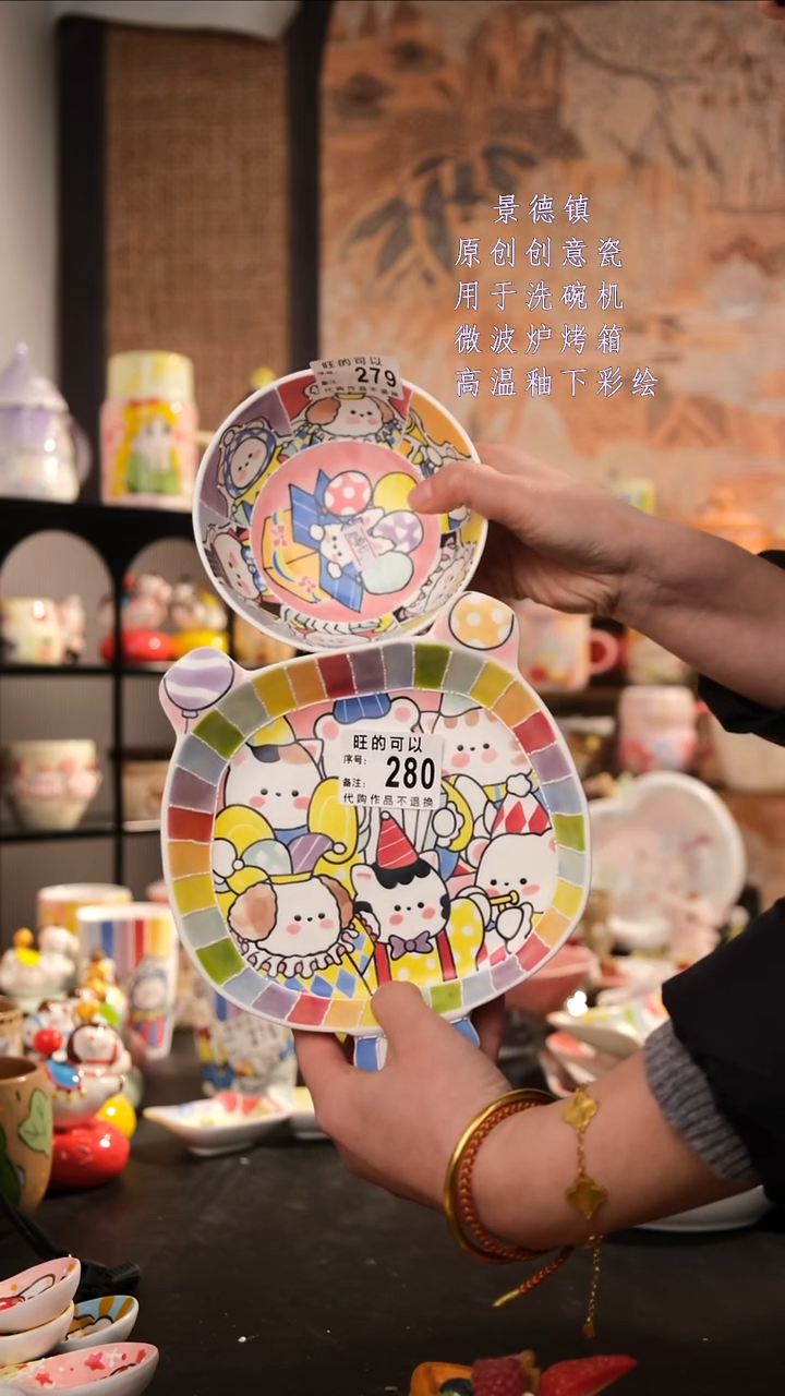 摆件陶随****?旺的可以陶瓷手工手绘设计师款