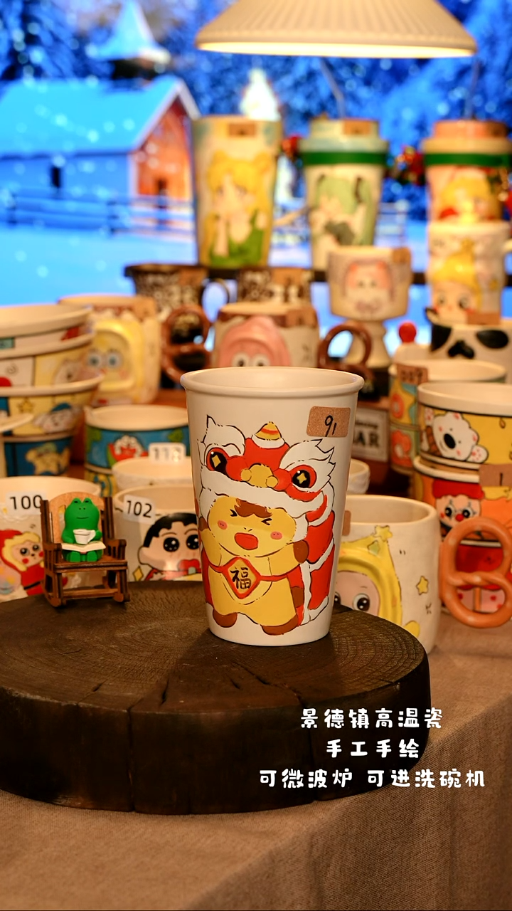 陶瓷091景德镇陶瓷设计师款高温陶瓷手工手绘