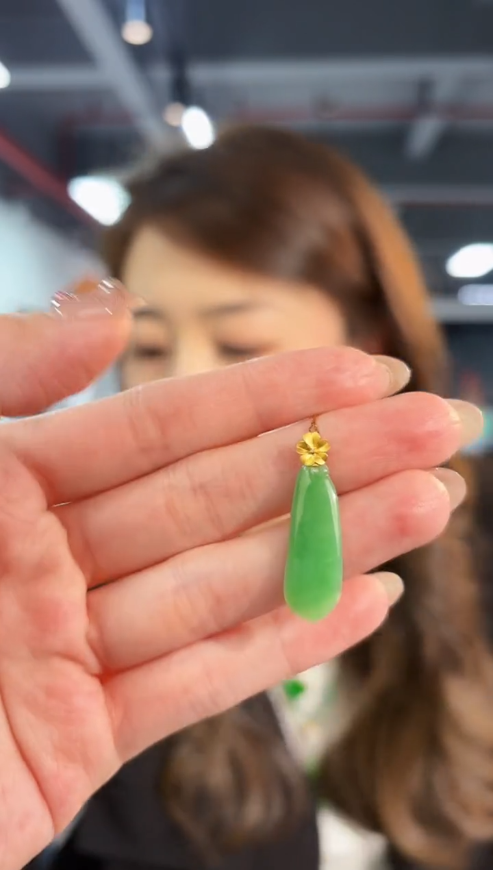 【闪购商品】翡翠颈饰18K金镶嵌缅料A货/支持复检/一件