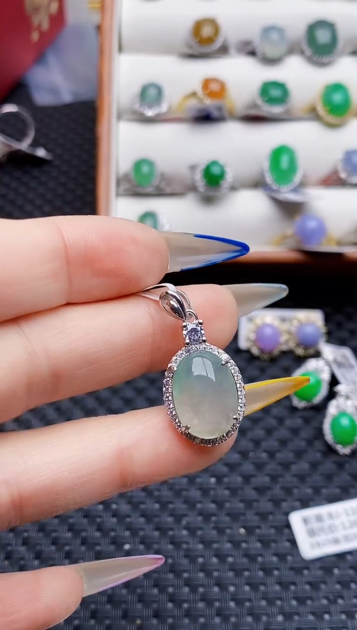 银S925镶嵌戒指翡翠6526