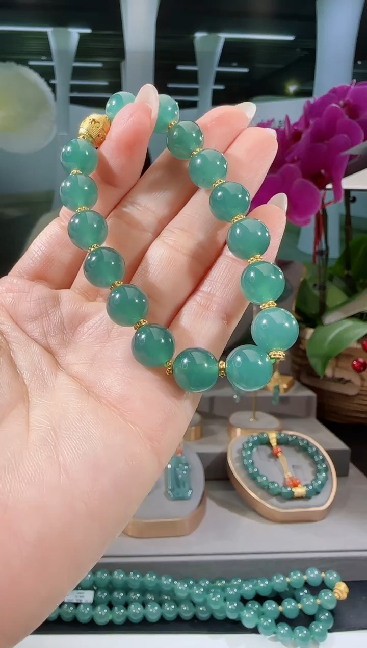 【闪购商品】翡翠手链银S925镶嵌手串多样性发一