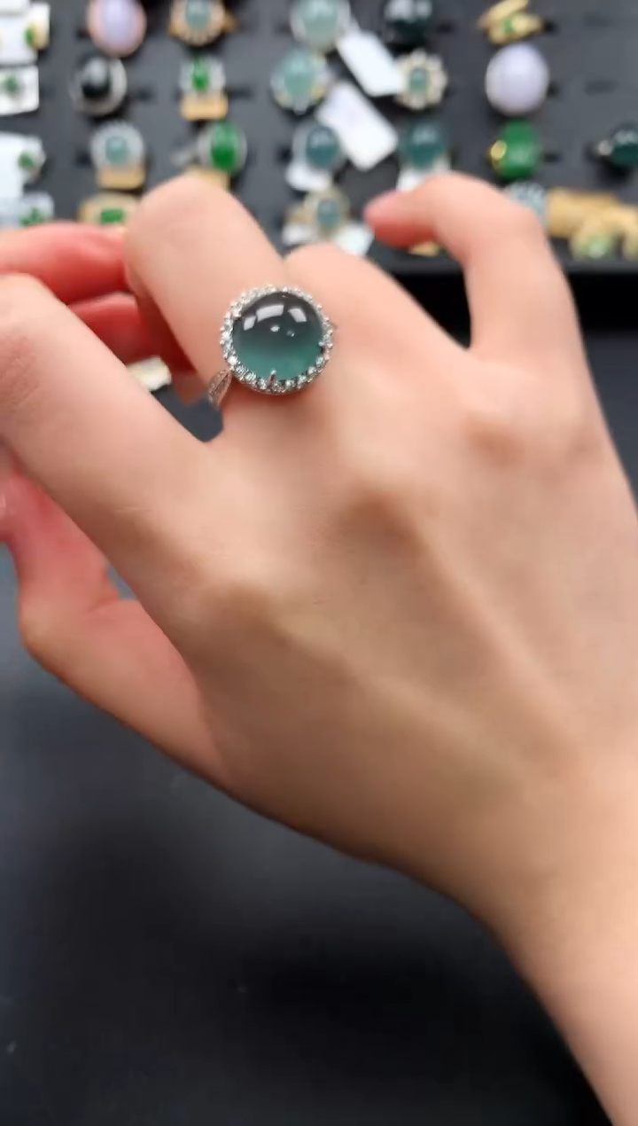 【闪购商品】翡翠戒指银S925镶嵌51241