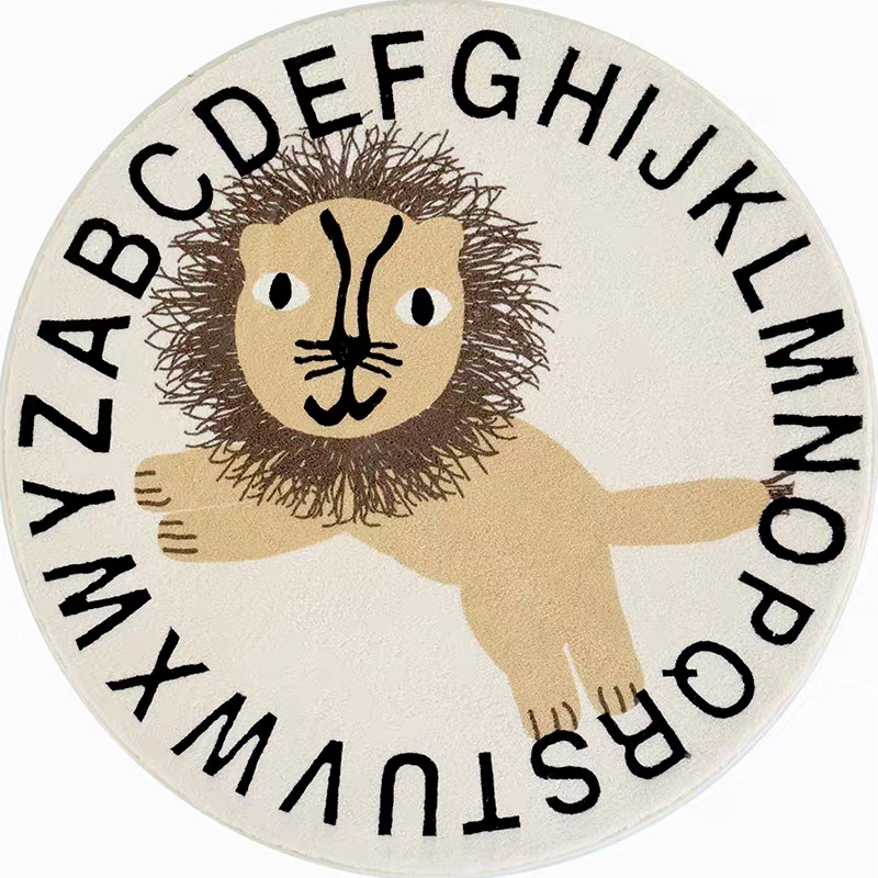 【微瑕处理】卡通圆形床边毯仿羊绒吸水防滑地毯可机洗