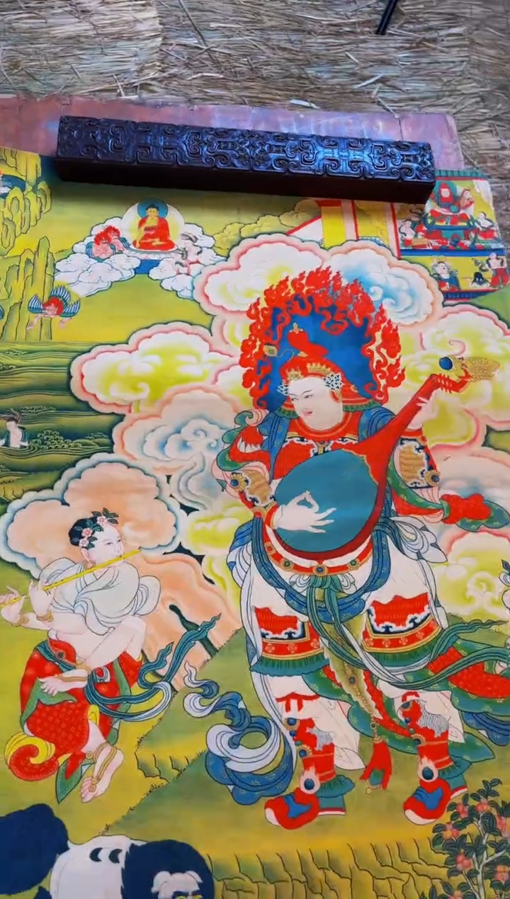 装裱画精品手绘唐卡链接--A071