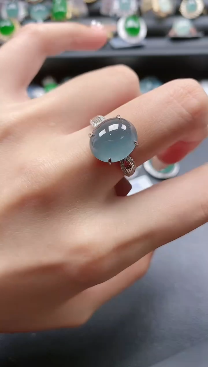 【闪购商品】翡翠戒指银S925镶嵌515111