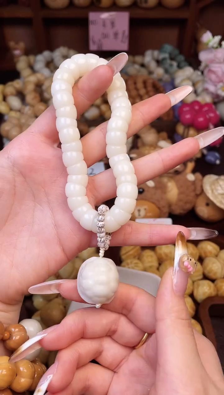 手串菩提根/象牙果白色富甲单圈