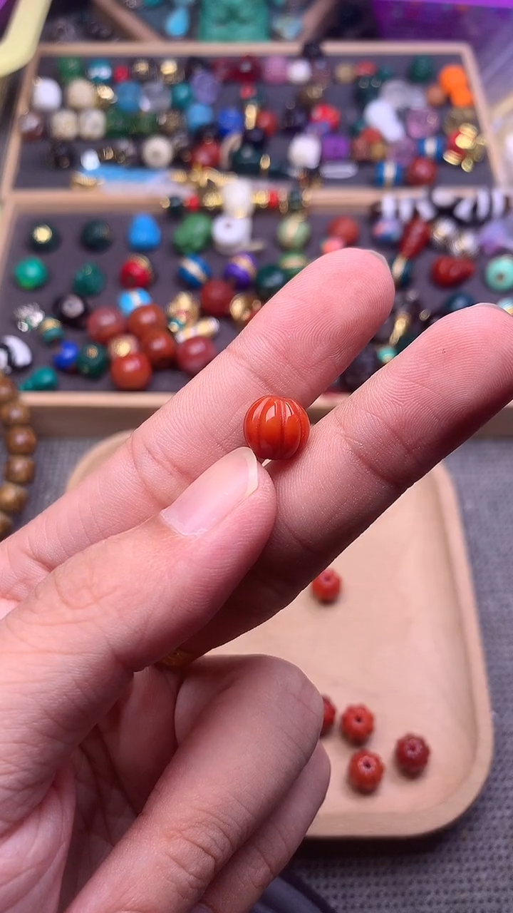 未镶嵌配饰南红玛瑙瓜珠卡10mm 单个发