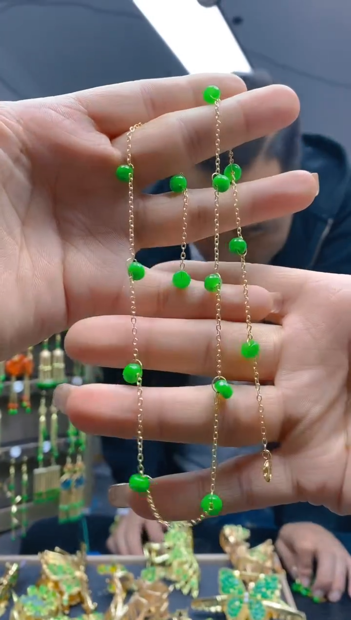 【闪购商品】翡翠耳饰合金0333翡翠锁骨链