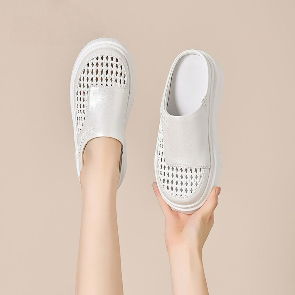 【万达清仓】爆款网红厚底包头拖女生四季增高2025新款透气拖鞋1-3