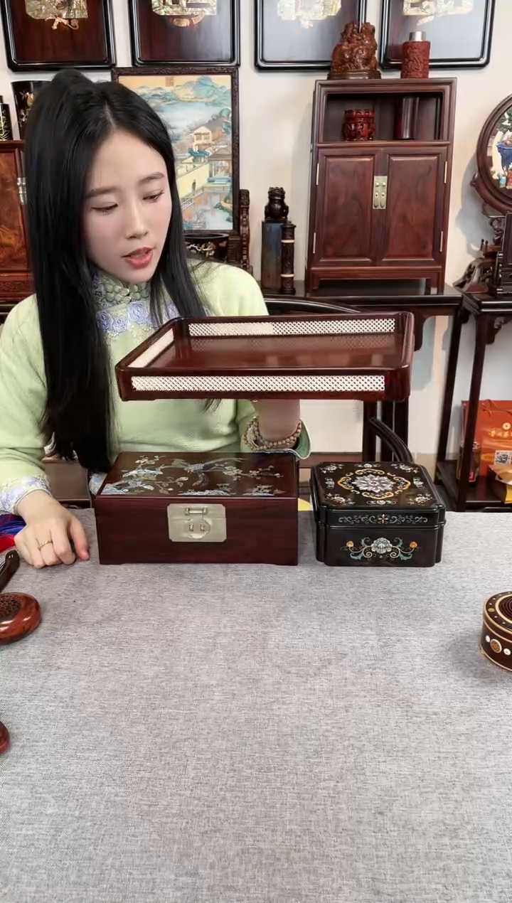 【闪购商品】紫檀木类成套家具托盘
