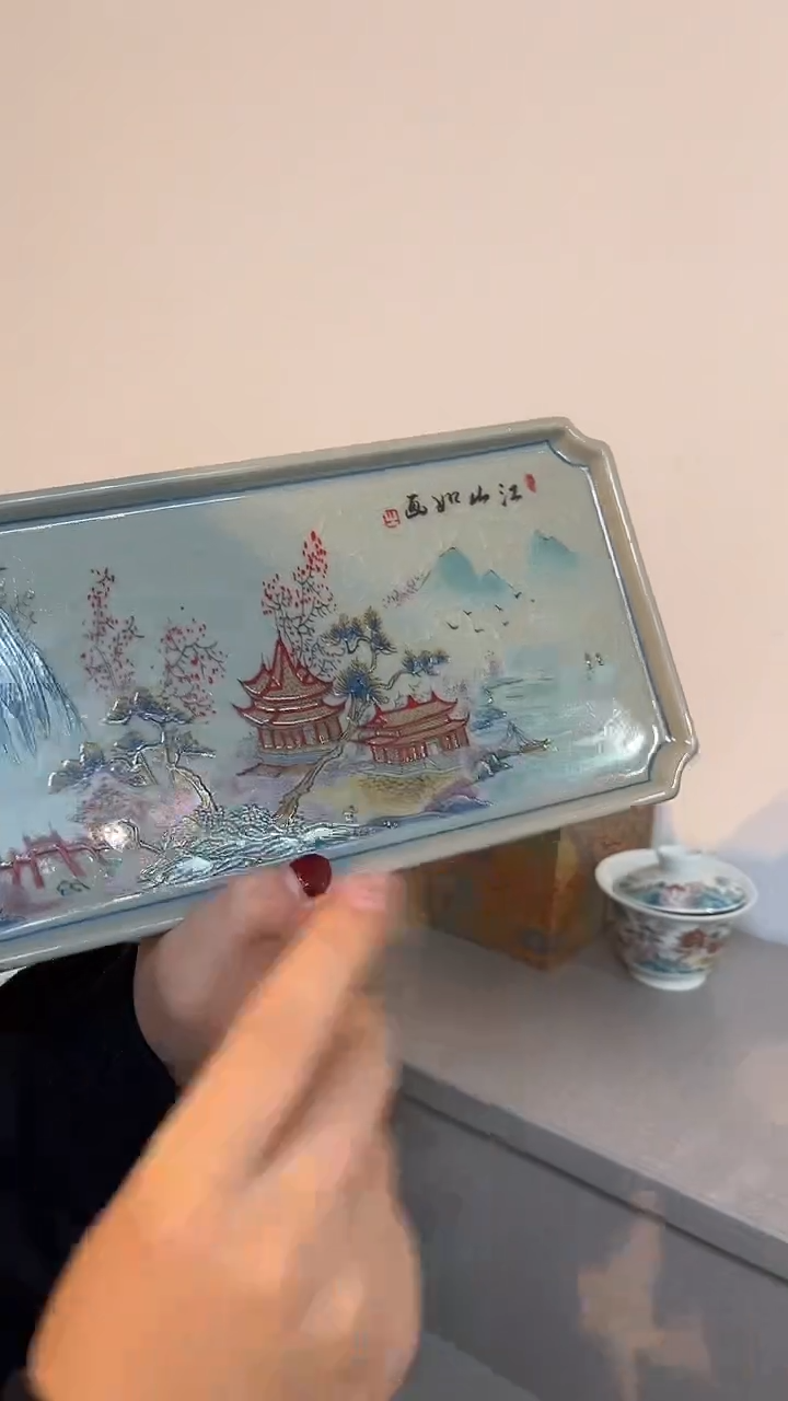 景德镇高温瓷江南茶盘