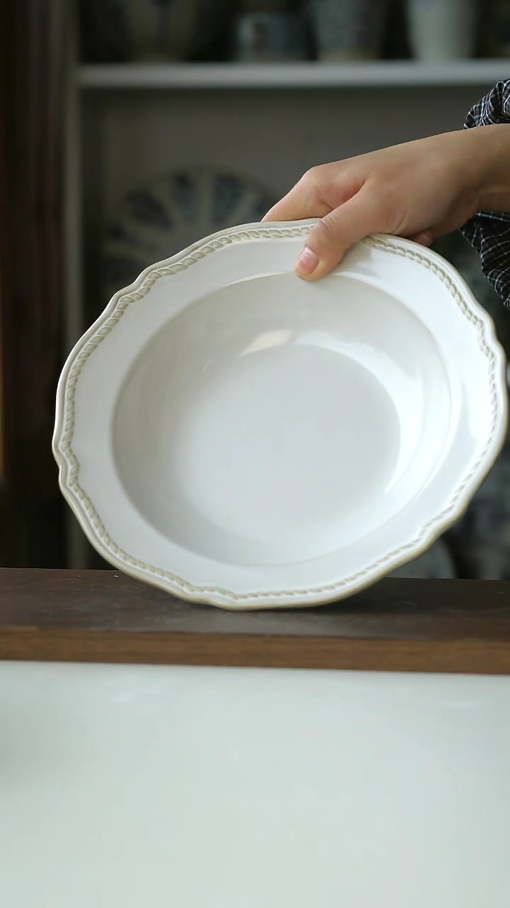 【闪购商品】陶瓷浮雕麦穗草帽盘微瑕@4-2@