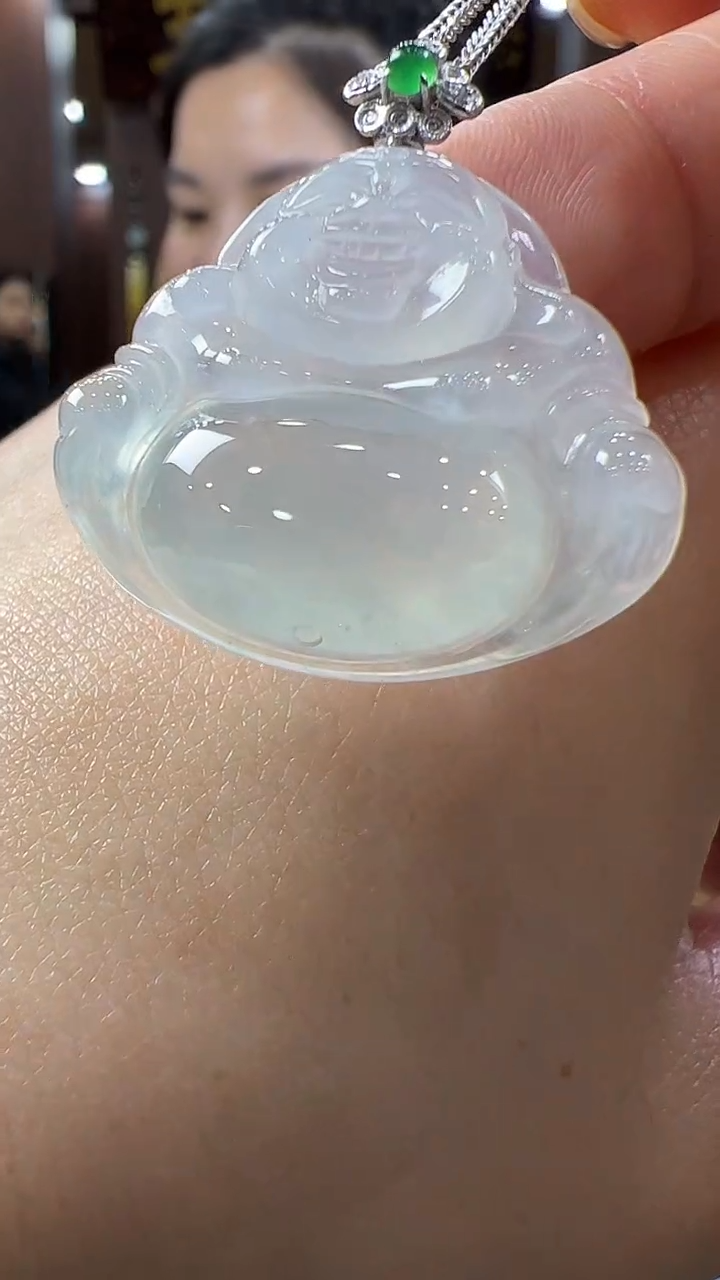 【闪购商品】翡翠挂件18K金镶嵌佛公不含链