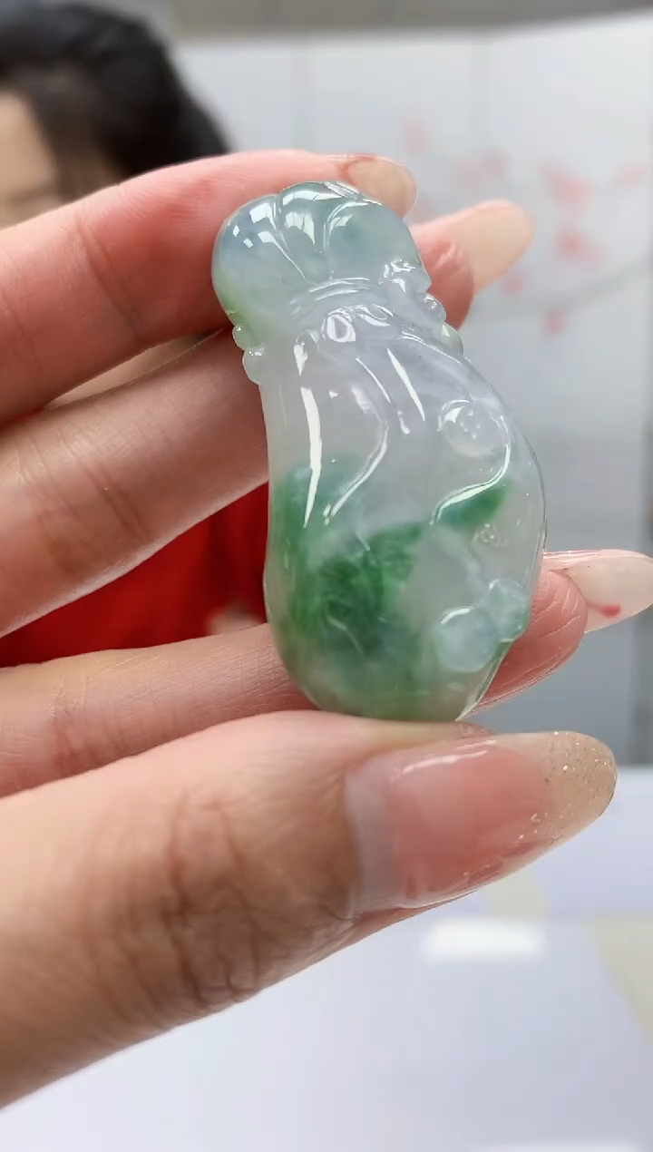 【闪购商品】定制翡翠未镶嵌4902MM-毛货挂件177
