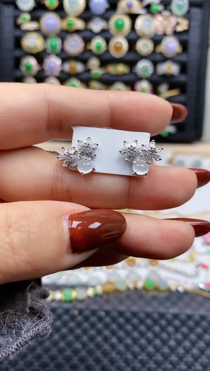 银S925镶嵌戒指翡翠349