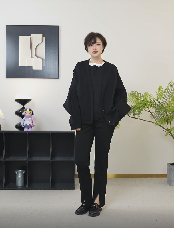 【U.M】独立内核廓形V领蝉翼宽松外套舒适显瘦