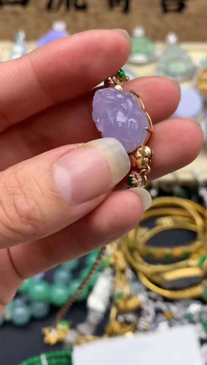 【闪购商品】翡翠手链18K金镶嵌598-中国好珍宝