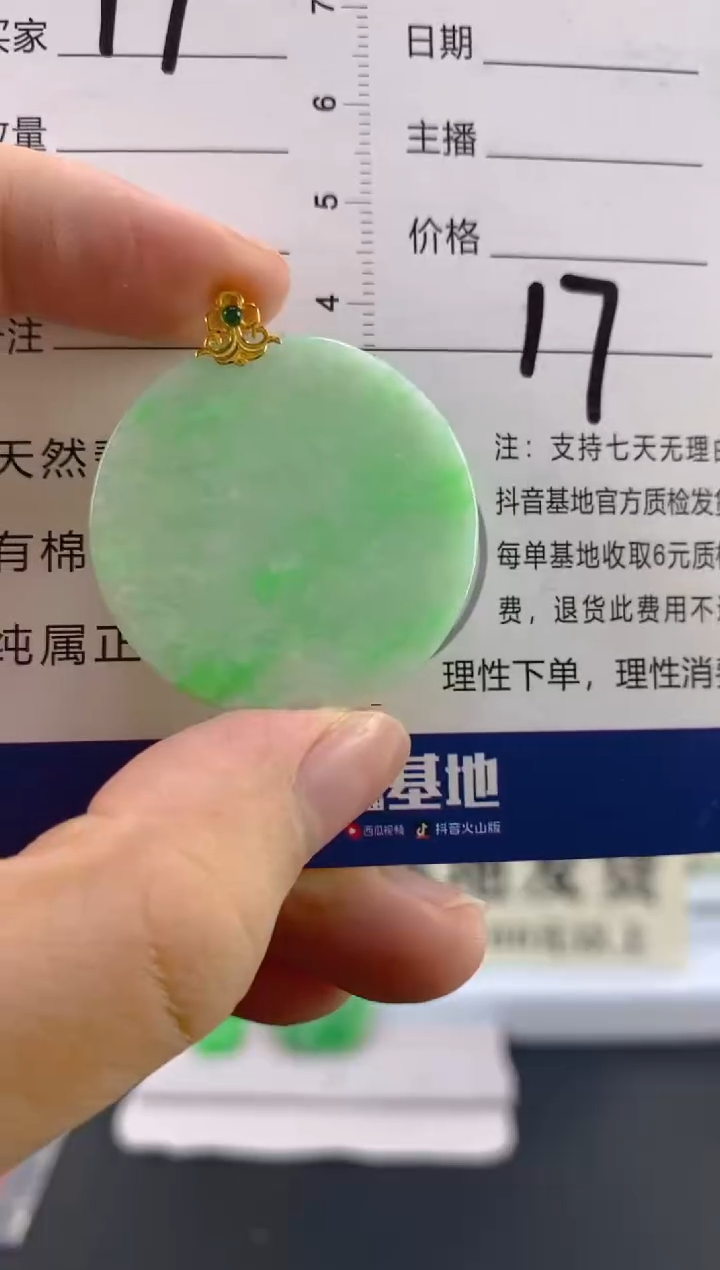 【闪购商品】翡翠颈饰18K金镶嵌天然A货翡翠