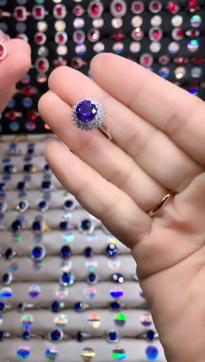 【闪购商品】水晶戒指银S925镶嵌银色