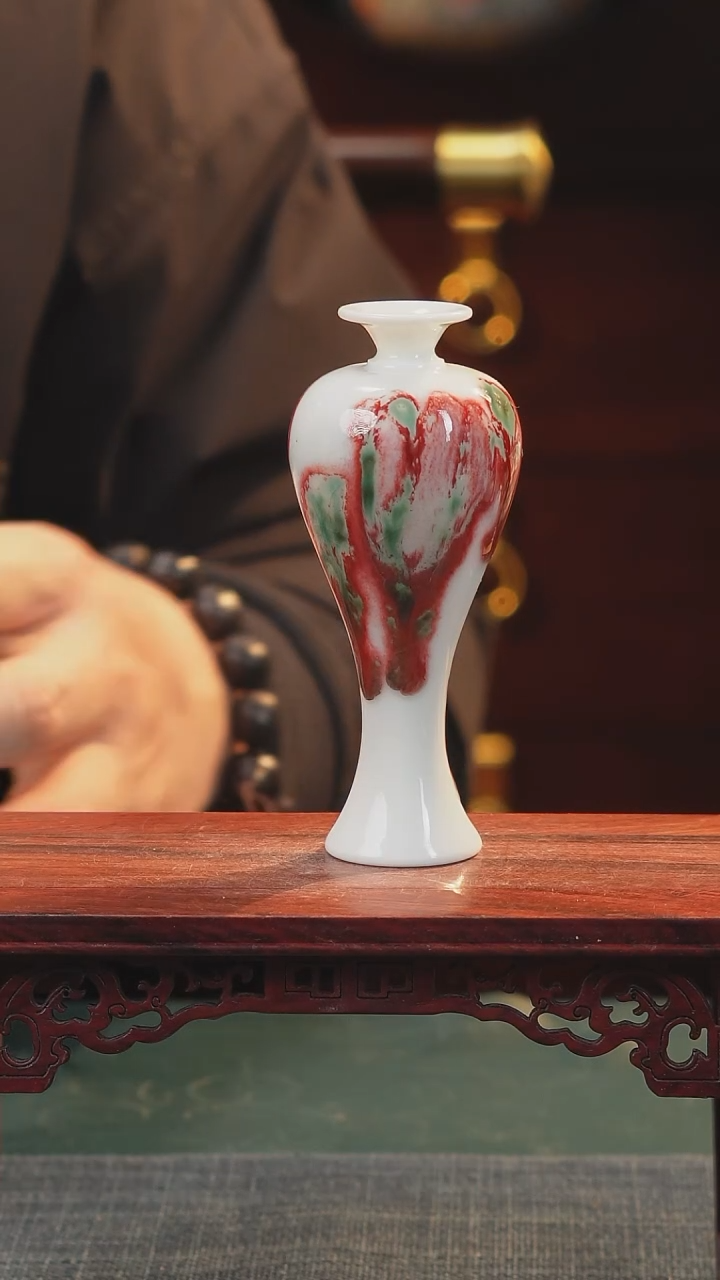 【闪购商品】摆件纯手工原创高温陶瓷〖红包翠釉里红〗