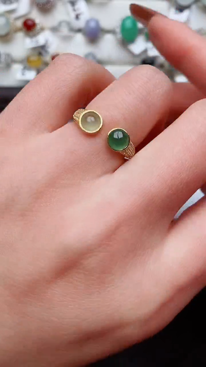 银S925镶嵌戒指翡翠...